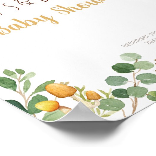 Woodland Baby shower Welkomstbord Poster (Hoek)
