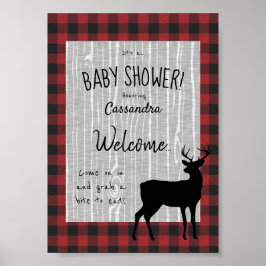 Woodland Baby shower WelkomstPoster Poster