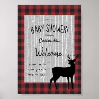 Woodland Baby shower WelkomstPoster Poster