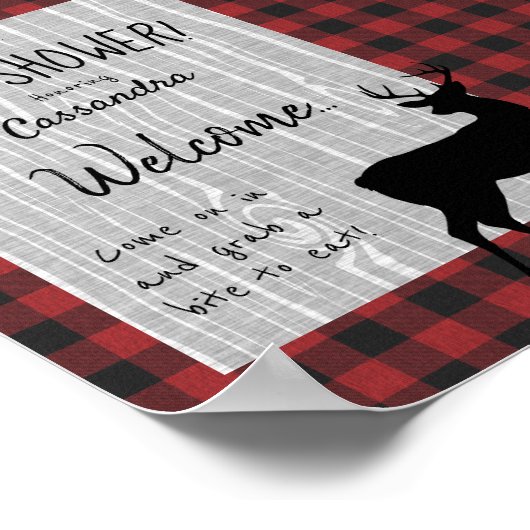 Woodland Baby shower WelkomstPoster Poster (Hoek)