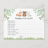 Woodland Baby shower Wensen voor Baby Kaart (Voorkant)