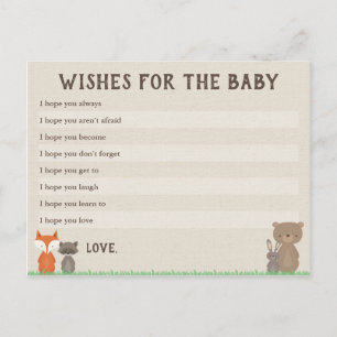 Woodland Baby shower Wishes voor Baby Kaarten