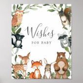 Woodland Baby shower Wishes voor Baby Sign Poster (Voorkant)