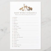 Woodland Baby shower Word Scramble (Voorkant)