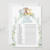 Woodland Baby shower Word Scramble Game Kaart (Voorkant)