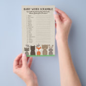 Woodland Baby shower Word Scramble Game Kaarten (Hand)