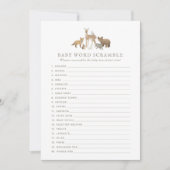Woodland Baby shower Word Scramble Kaart (Voorkant)