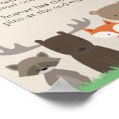 Woodland Baby shower Zeg geen Baby-spelcode Poster (Hoek)