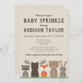 Woodland Baby Sprinkle uitnodigingen (Voorkant / Achterkant)