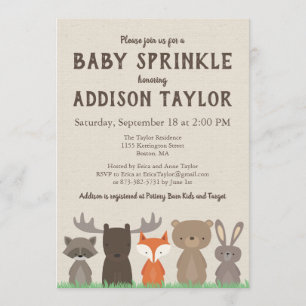 Woodland Baby Sprinkle uitnodigingen
