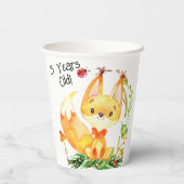Woodland Baby Verjaardag Papieren Bekers (Achterkant)