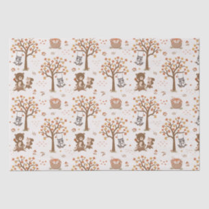 Woodland Babyberen Eekhoorns Wasberen Baby Shower Tissuepapier