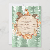 Woodland babyboy douche-Baby shower Kaart (Voorkant)