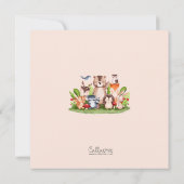 Woodland babydouche uitnodigingen (bosdieren) (Achterkant)