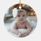 Woodland Baby's 1E Kerstmis 2 Zijde Foto Keramisch Ornament (Achterkant)