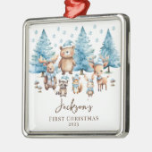 Woodland Baby's 1E Kerstmis Metalen Ornament (Links)