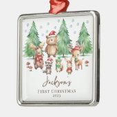 Woodland Baby's 1E Kerstmis Metalen Ornament (Links)