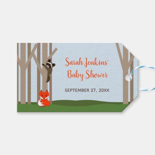 Woodland Baby's Baby shower Cadeaulabel (Voorkant (Horizontaal))