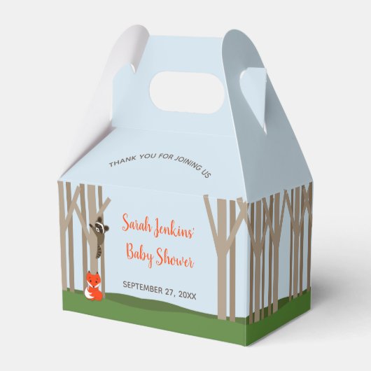 Woodland Baby's Baby shower Favor Box Bedankdoosjes (Voorkant Zijde)