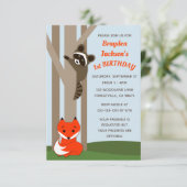 Woodland Baby's Kleine Verjaardag Uitnodiging (Staand voorkant)