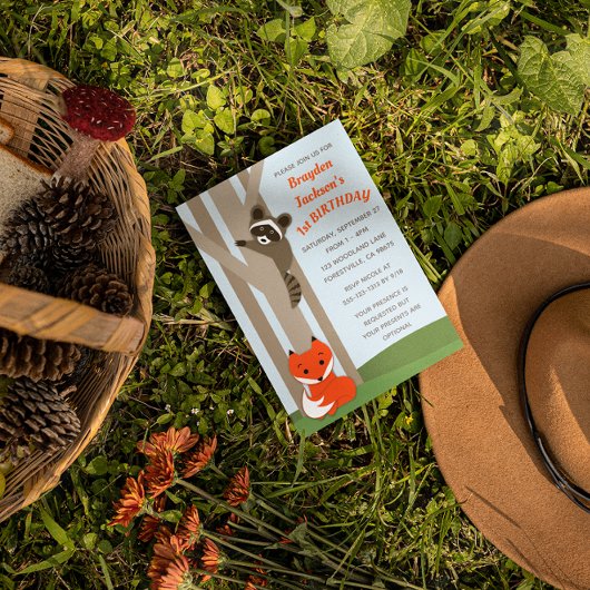 Woodland Baby's Uitnodiging voor verjaardag