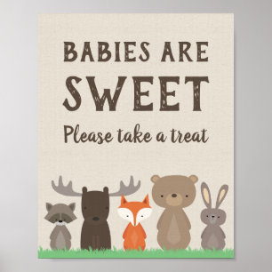 Woodland Baby's zijn lekker. Neem een Treat gebaar Poster