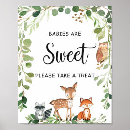 Woodland Baby's zijn zoete Baby showers gebarsten Poster