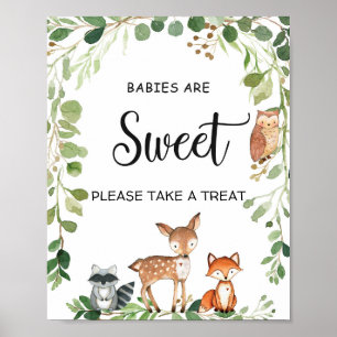 Woodland Baby's zijn zoete Baby showers gebarsten Poster
