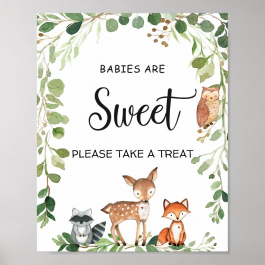 Woodland Baby's zijn zoete Baby showers gebarsten Poster (Voorkant)