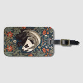 Woodland Badger William Morris geïnspireerd Bagagelabel (Voorkant (horizontaal))