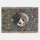 Woodland Badger William Morris geïnspireerd Deken (Voorkant)