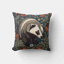 Woodland Badger William Morris geïnspireerd Kussen