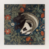 Woodland Badger William Morris geïnspireerd Legpuzzel (Horizontaal)