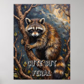 Woodland Bandit: Wasbeer in de takken Poster (Voorkant)