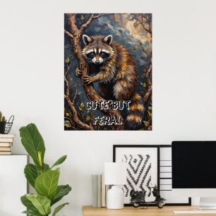 Woodland Bandit: Wasbeer in de takken Poster
