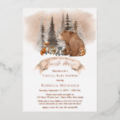 Woodland Barly Wait Virtual Boy Baby shower Folie Uitnodiging (Voorkant)