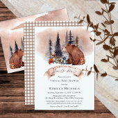 Woodland Barly Wait Virtual Boy Baby shower Kaart