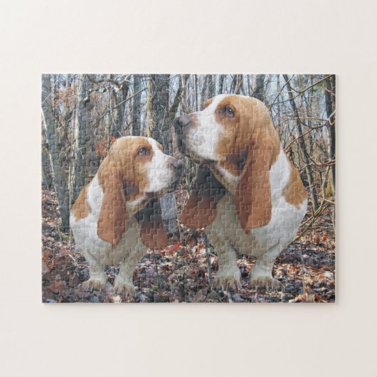 Woodland Basset Hounds Legpuzzel (Horizontaal)