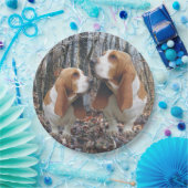 Woodland Basset Hounds Papieren Bordje (Feest)