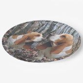 Woodland Basset Hounds Papieren Bordje (Gekanteld)
