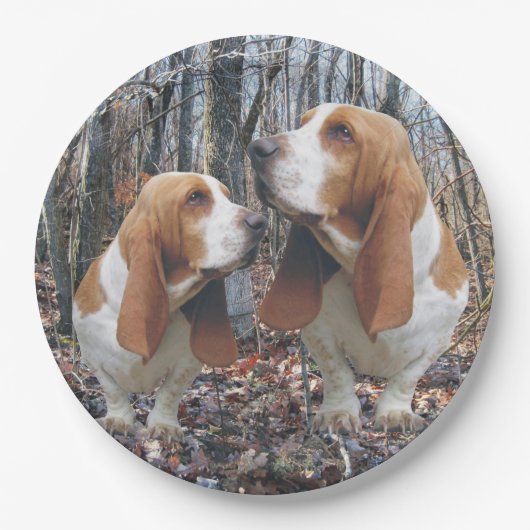 Woodland Basset Hounds Papieren Bordje (Voorkant)