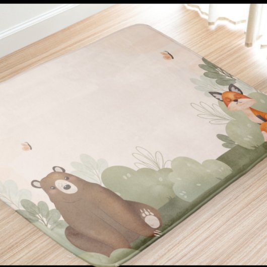  Woodland Bear and Fox Nursery Mat