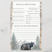Woodland Bear Baby Shower Advice & Predictions Flyer (Voorkant)