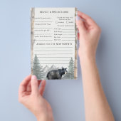 Woodland Bear Baby Shower Advice & Predictions Flyer (Hand)