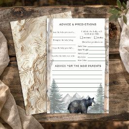 Woodland Bear Baby Shower Advice & Predictions Flyer
