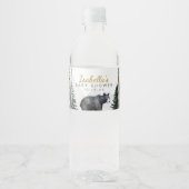 Woodland Bear Baby Shower Water Bottle Labels Waterfles Etiket (Voorkant)