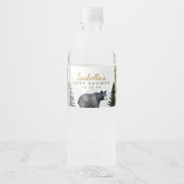 Woodland Bear Baby Shower Water Bottle Labels Waterfles Etiket