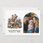 Woodland Bear Cub Family Cozy Forest Christmas Feestdagenkaart (Voorkant)