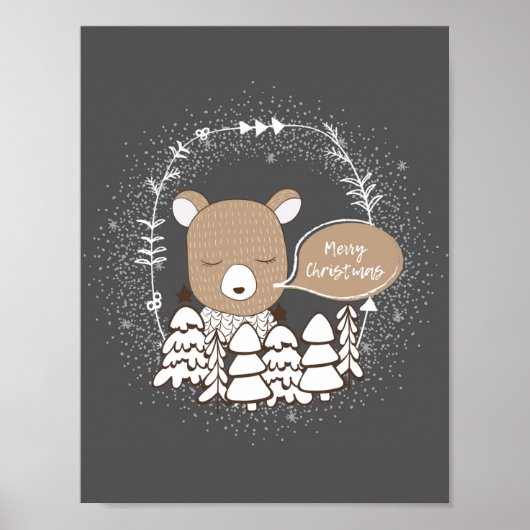 Woodland Bear kwekerij Poster (Voorkant)