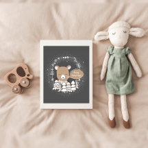 Woodland Bear kwekerij Poster